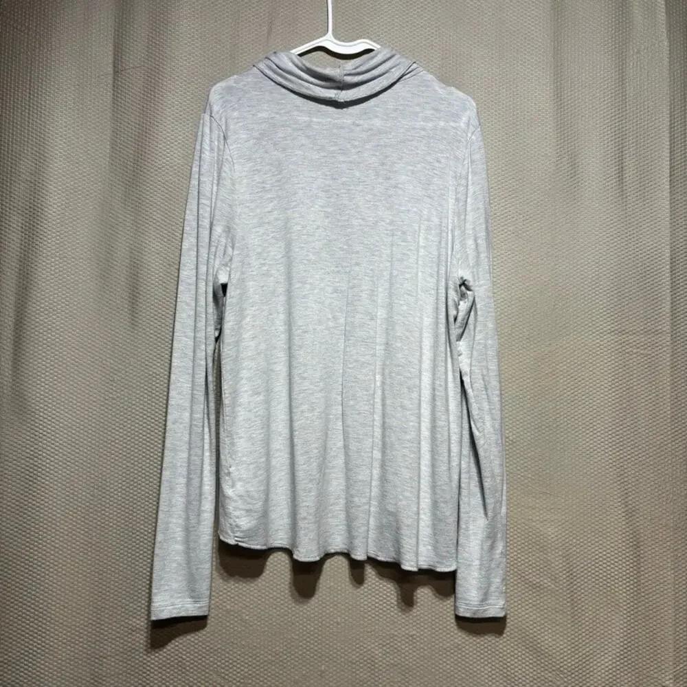 Cabi Heather Gray Cowl Neck Sport Topper Thumbhole Long Sleeve Top Large - Picture 11 of 11